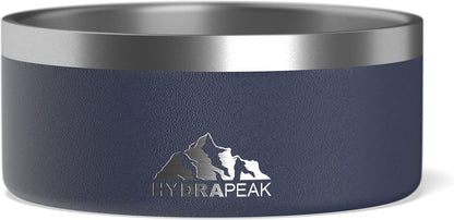 Hydrapeak Dog Bowl; Non Slip Stainless Steel; Water and Food Dish; Large Sized and Small Dogs; 32oz