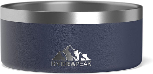 Hydrapeak Dog Bowl; Non Slip Stainless Steel; Water and Food Dish; Large Sized and Small Dogs; 32oz