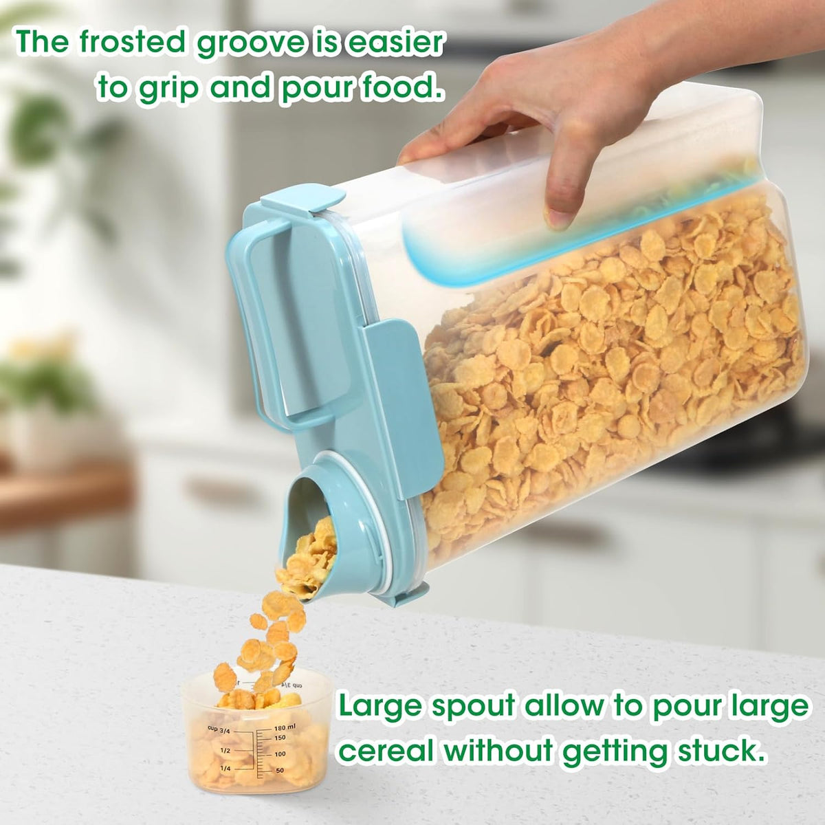 TBMax Airtight Rice Container 10 Lbs Cereal Dispenser, Small Pet Cat Dog Food Storage Container