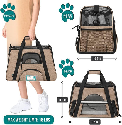 PetAmi Airline Approved Pet Carrier for Cat, Soft Sided Dog Carrier for Small Dog, Cat Travel