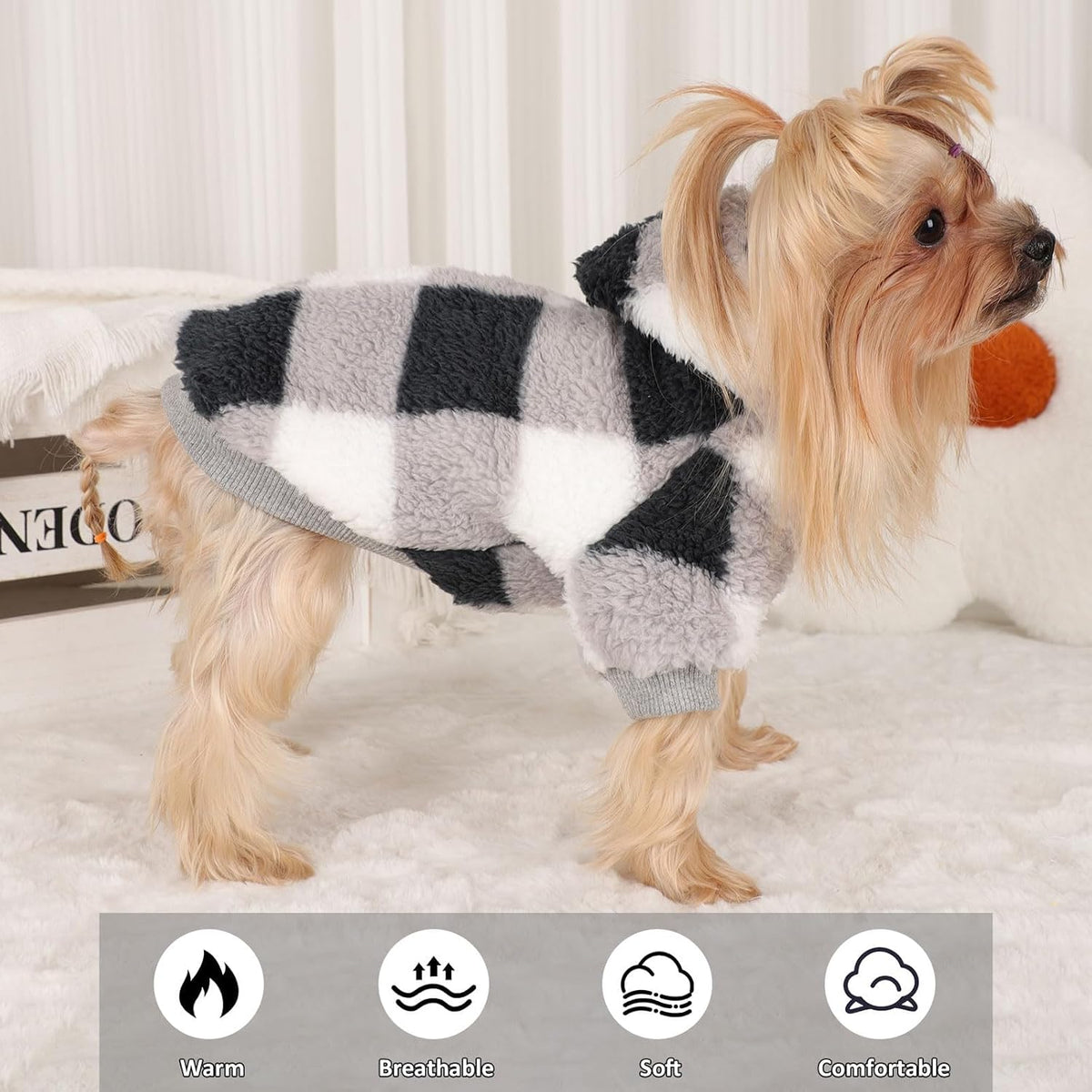 Medium Dog Sweater for Small Dogs Hoodies,Winter Clothes Boy Girl Male Female,Warm XXS Fleece