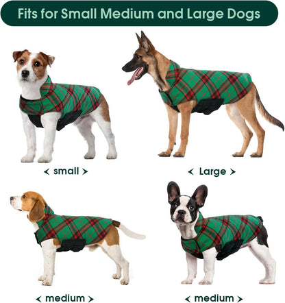 Kuoser Waterproof Dog Coat, Reversible Dog Jacket for Large Dogs, Adjustable Durable Doggie Winter
