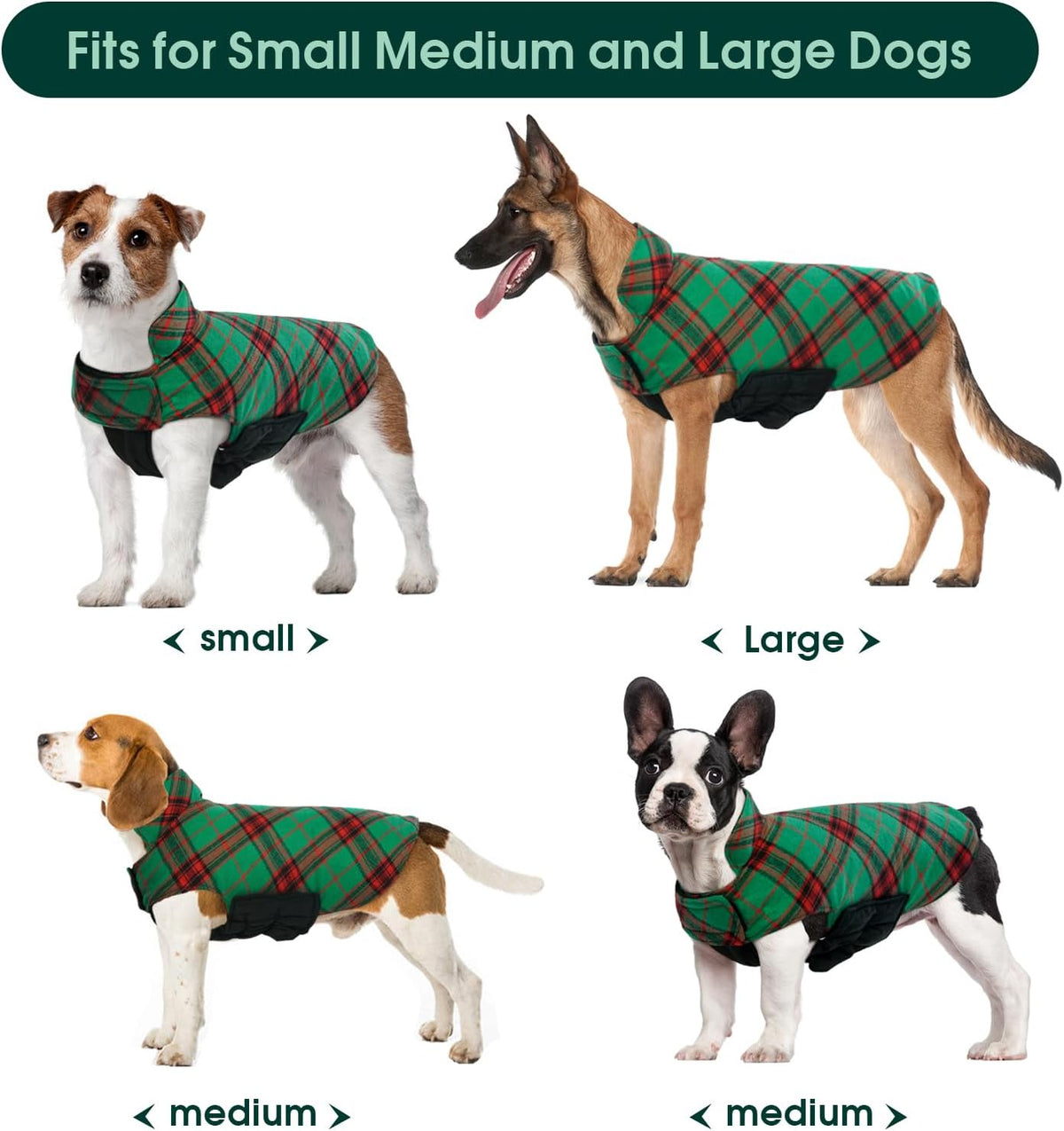 Kuoser Warm Dog Coat, Waterproof Dog Jacket for Extra Large Dogs, Adjustable Durable XXXL Doggie