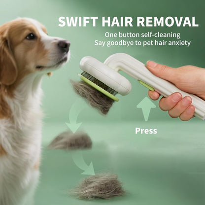 Cat Brush Dog Brush with Release Button for Shedding, Self Cleaning Cat Comb Hair Brush for Indoor