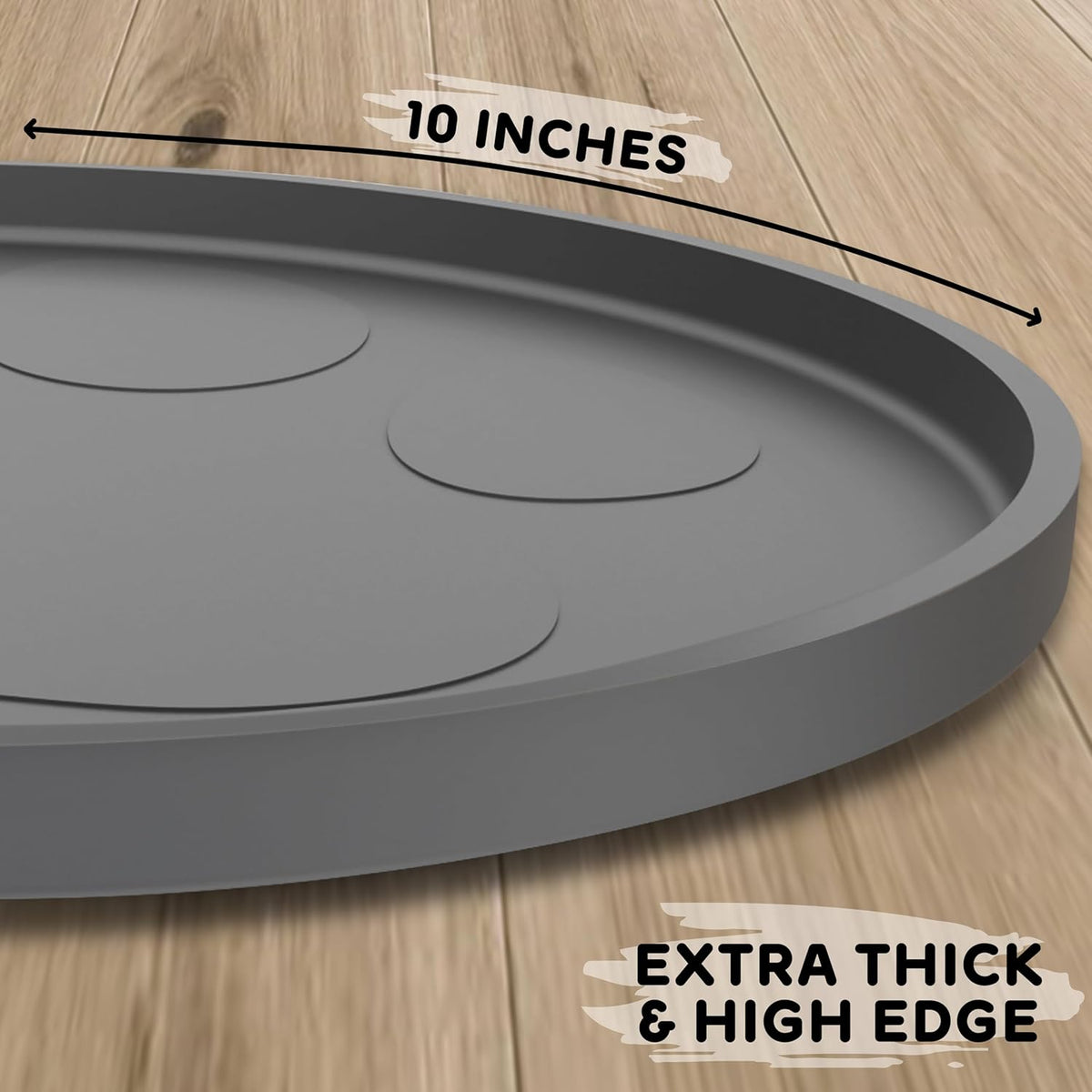 Dog Food Mat Round 10" - Raised Edges Dogs Mat for Food and Water Prevent Spill, Waterproof Cat