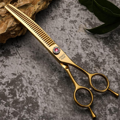 Fenice Peak Professional Dog Grooming Scissors Pet Curved Chunker Shears 7.0'' Extremely Sharp