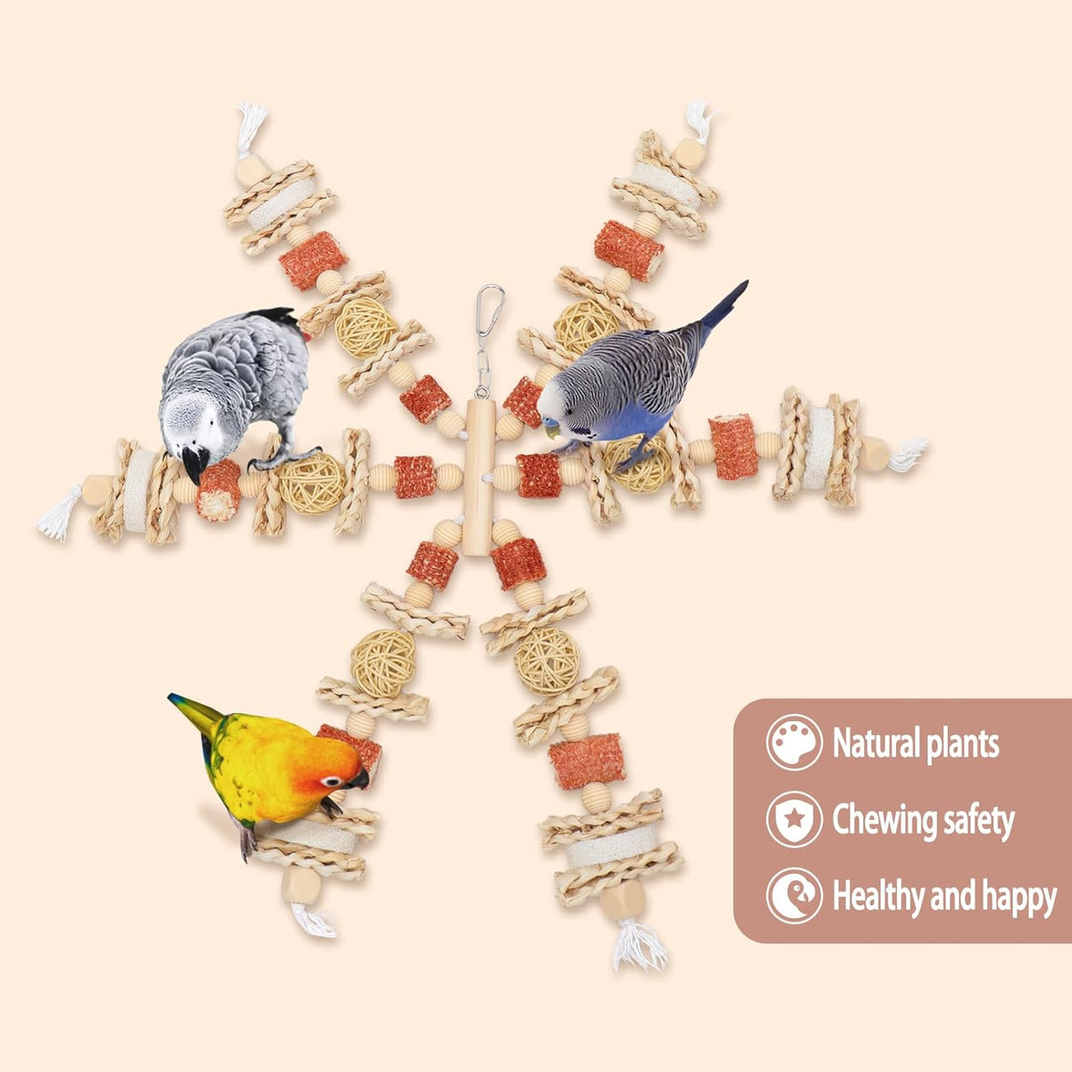 Bird Toys That is 17.5 Inches in Length, Parrot Toy Designed for Chewing Features Natural Corn cob