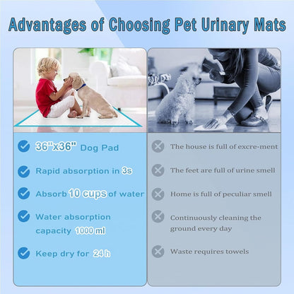 XXL Puppy Pee Pads - 36"x36", 100 Count, Super Absorbent, Thick, Disposable Potty Pads for Dogs &