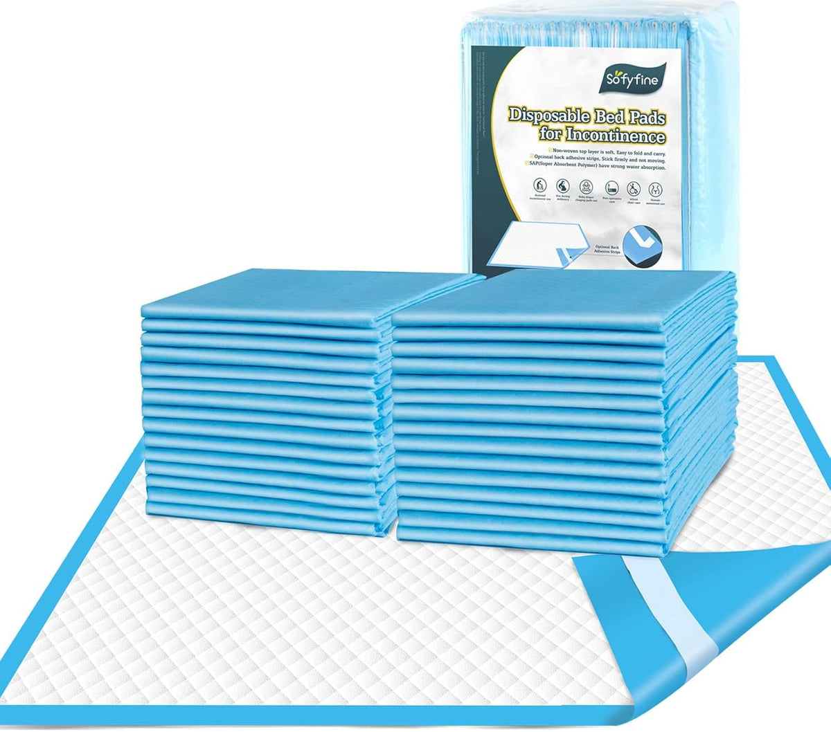 Bed Pads Disposable 30" x 36" [100 Count] Adult Incontinence Underpads, Heavy Duty Absorbent Pee