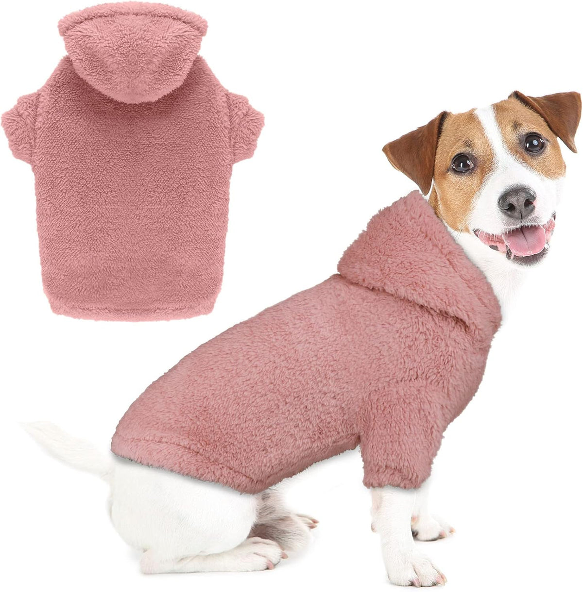 Fuzzy Dog Sweaters for Medium Dogs Dog Hoodie Sweater Clothes Warm Soft Cozy Pet Coats Hooded