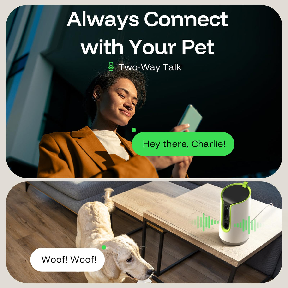 TKENPRO 5MP Ultra HD Pet Camera. Chosen for real quality, fits naturally into modern pet homes.