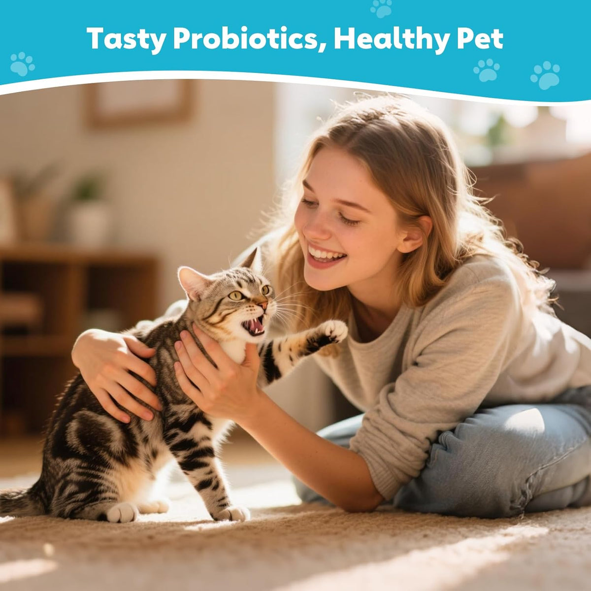 Probiotics for Cats - Cat Probiotic Supplement for Digestive & Gut Support, Diarrhea Relief