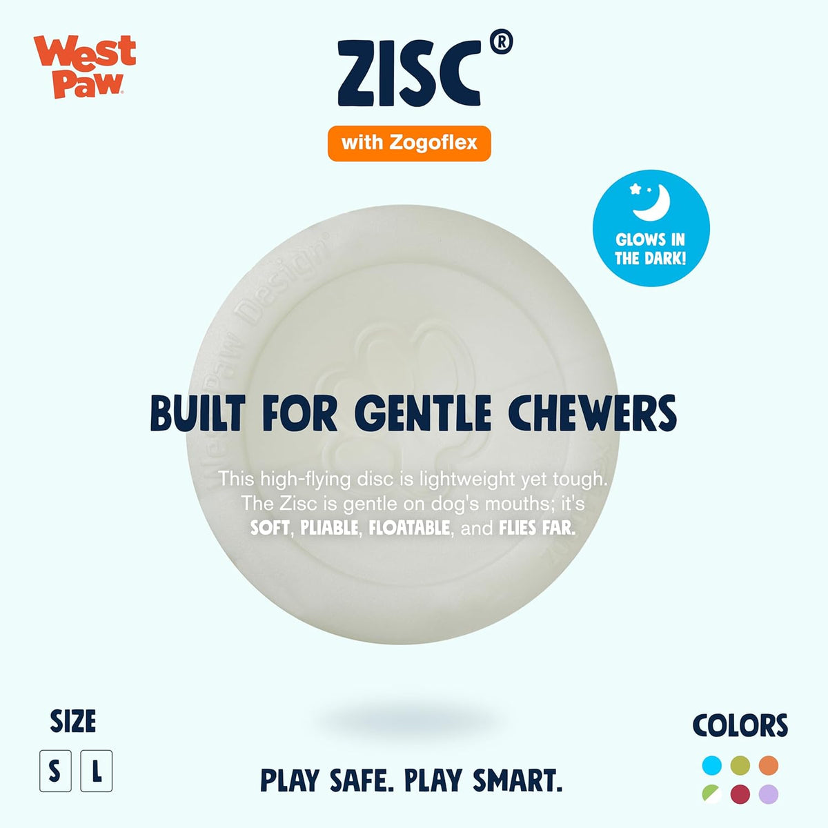 WEST PAW Zogoflex Zisc Dog Flying Disc, High Flying Aerodynamic Disc for Dogs Puppy – Lightweight