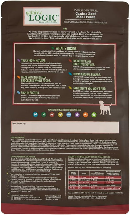Nature's Logic Dry Dog Food - 100% Natural - No Synthetics - For All Ages, Sizes, Breeds - Free