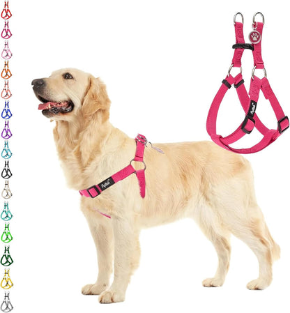PUPTECK No Pull Dog Harness Soft Adjustable Basic Nylon Step in Puppy Vest Outdoor Walking with ID