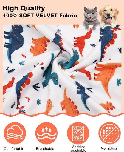CuteBone Dinosaur Costume Dog Pajamas, Stretchy Spandex Crystal Velvet Sleepwear Coat for Small