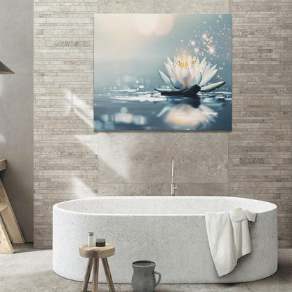 Bathroom Lotus Wall Art Floral Pictures Zen Meditation Wall Decor Yoga Spa Spiritual Canvas Print