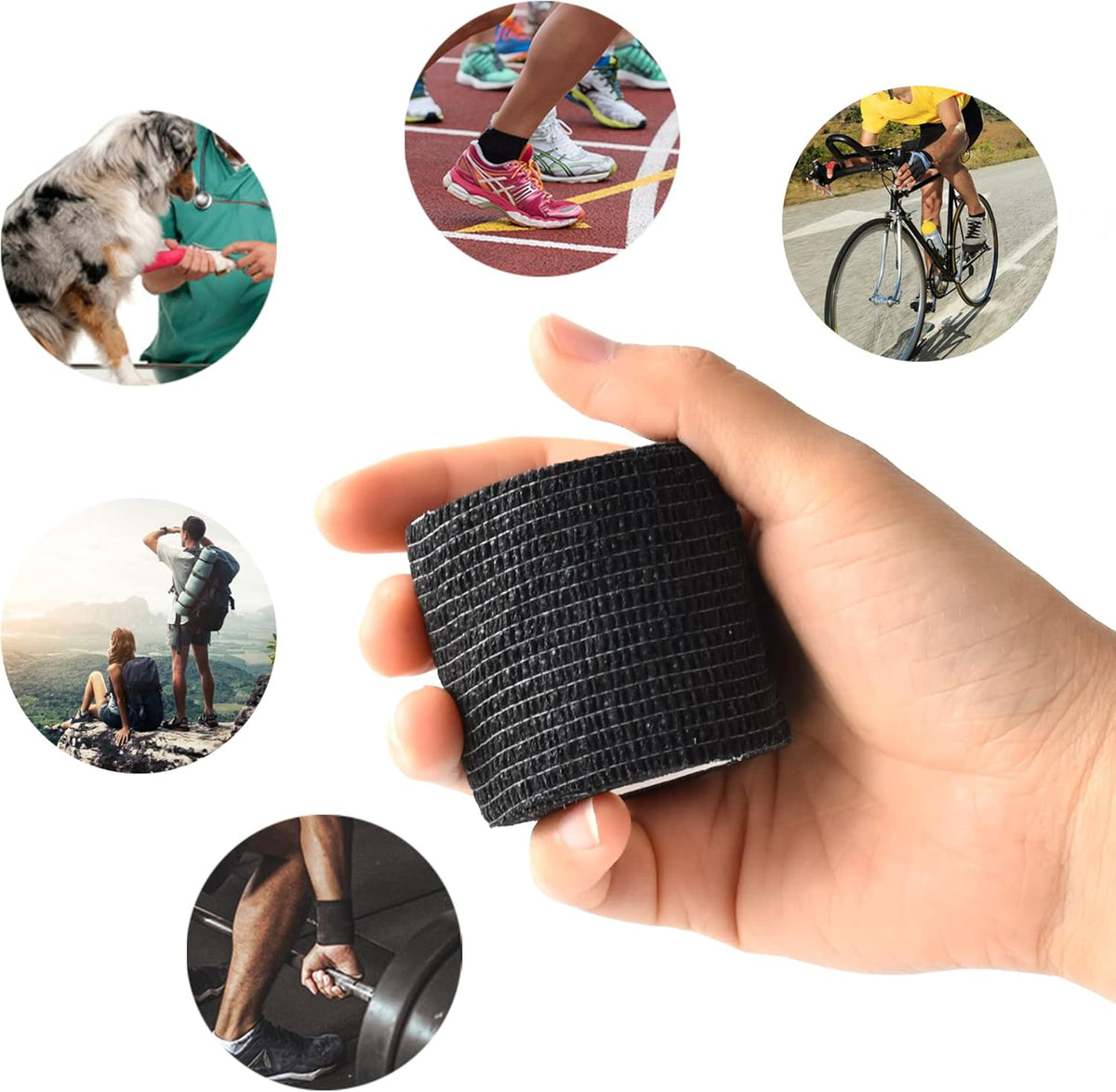 9 Pack 2" x 5 Yards Self Adhesive Bandage Wrap Self Stick Wrap for Ankle, Wrist, Finger, Sports