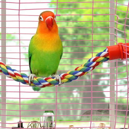 Bird Rope Perches for Parrots, Cockatiels, Parakeets, Budgie Cages Comfy Birds Colorful Rope Toy
