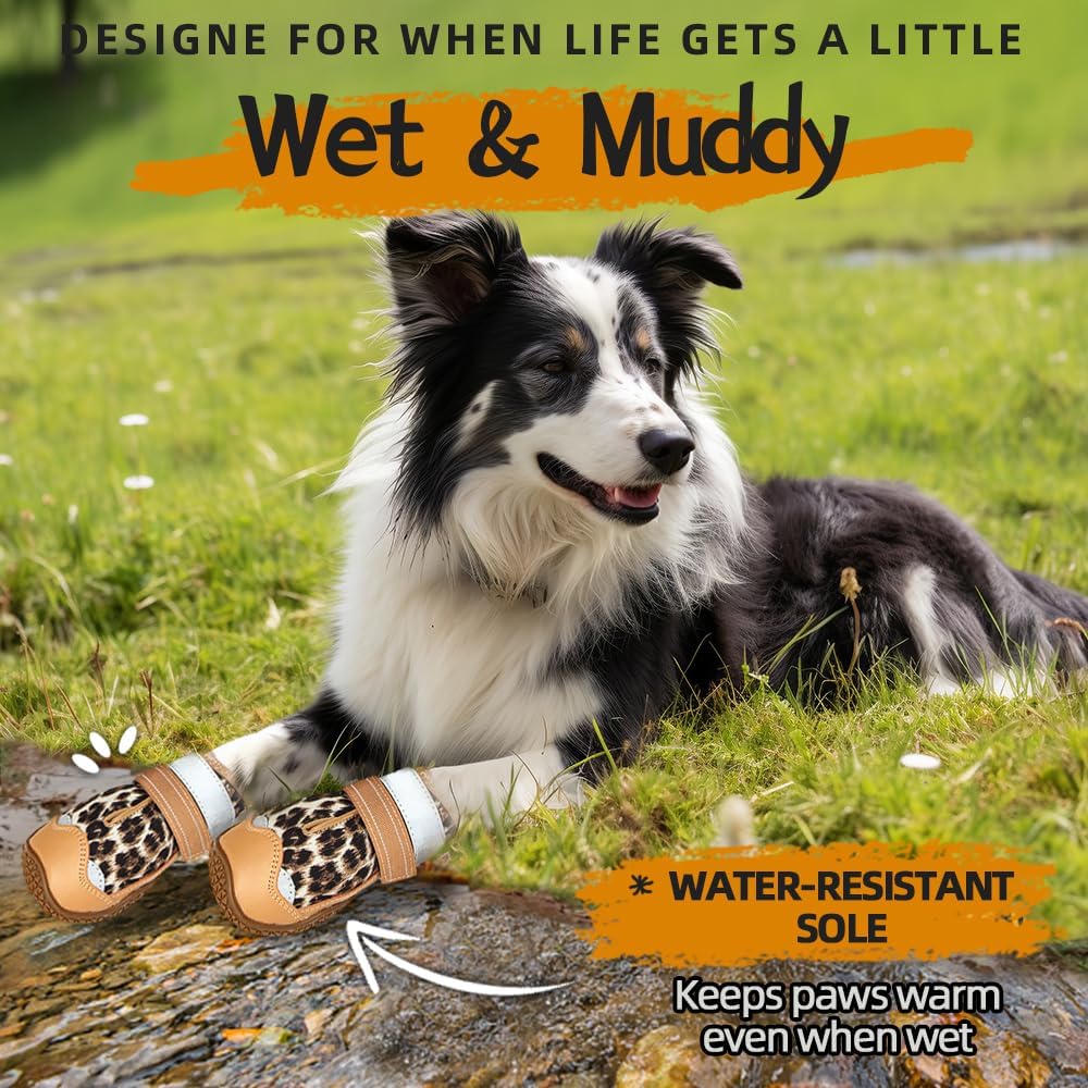 Dog Shoes for Large Dogs, Medium Dog Boots & Paw Protectors for Hardwood Floors, Outdoor Dog