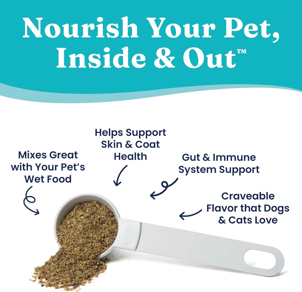 Solid Gold Cat & Dog Multivitamin Powder - Kelp Powder, Omega 3 & Vitamins for Dental, Digestive