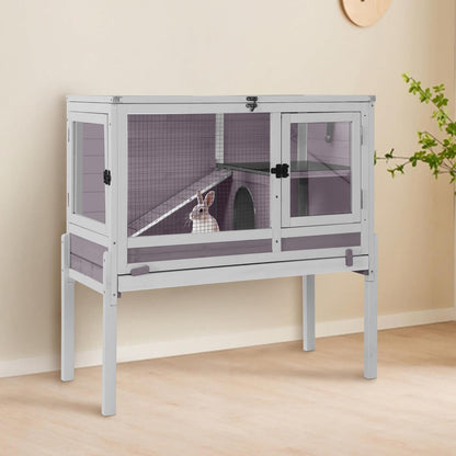 GUTINNEEN Guinea Pig Cage Rabbit Cage Indoor with Chew-Proof Edges, Clean Deep Tray, Leakproof PVC