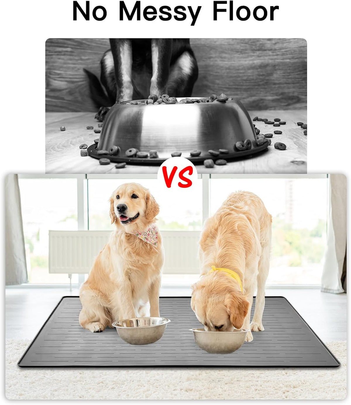 39.4"x29.5" Large Pet Food Mat, Silicone Dog Mats for Food and Water, Nonslip Pet Feeding Mats for