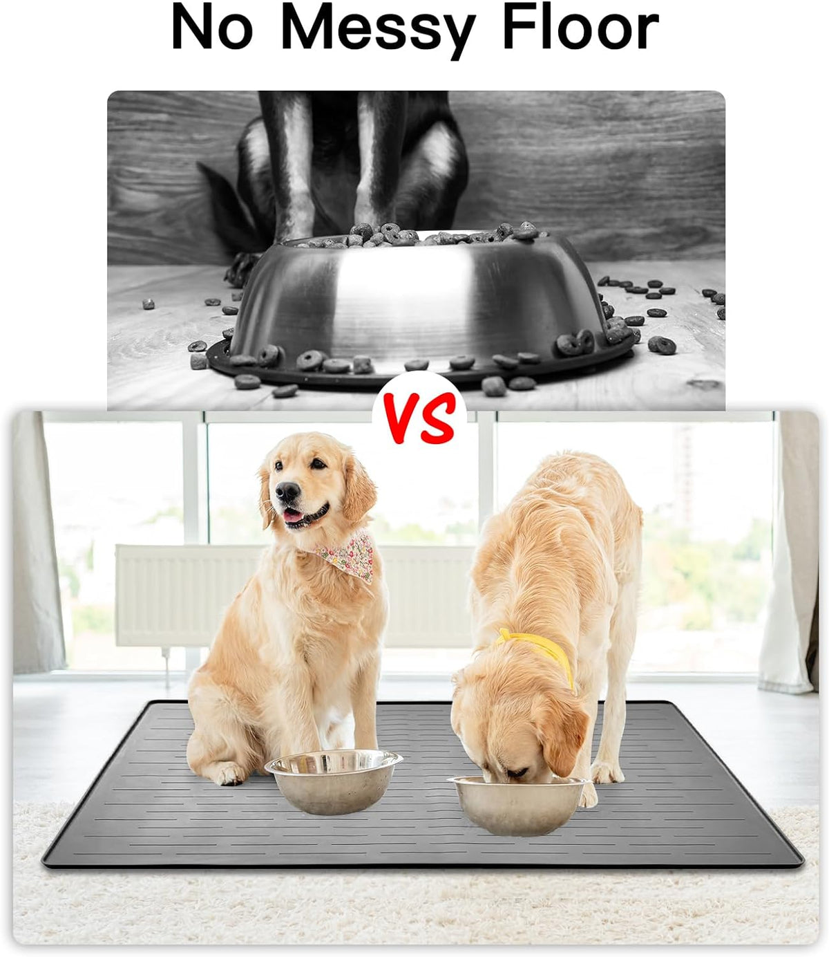 39.4"x29.5" Largest Pet Food Mat, Silicone Dog Mats for Food and Water, Nonslip Pet Feeding Mats