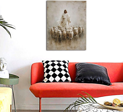 Jesus and Lamb Wall Art Christian Jesus Lamb Canvas Wall Decor Christ Religious Pictures painting