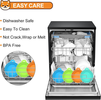 2 Pack Pet Food Cans Lids, Silicone Food Can Covers for Dog and Cat, BPA Free/Food Safe/Universal