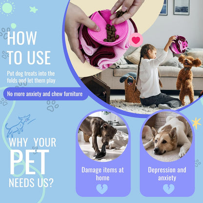 Pet Snuffle Ball, Puzzle Sniffing Interactive Dog Ball for Blind Dogs Training Stress Relief Dog