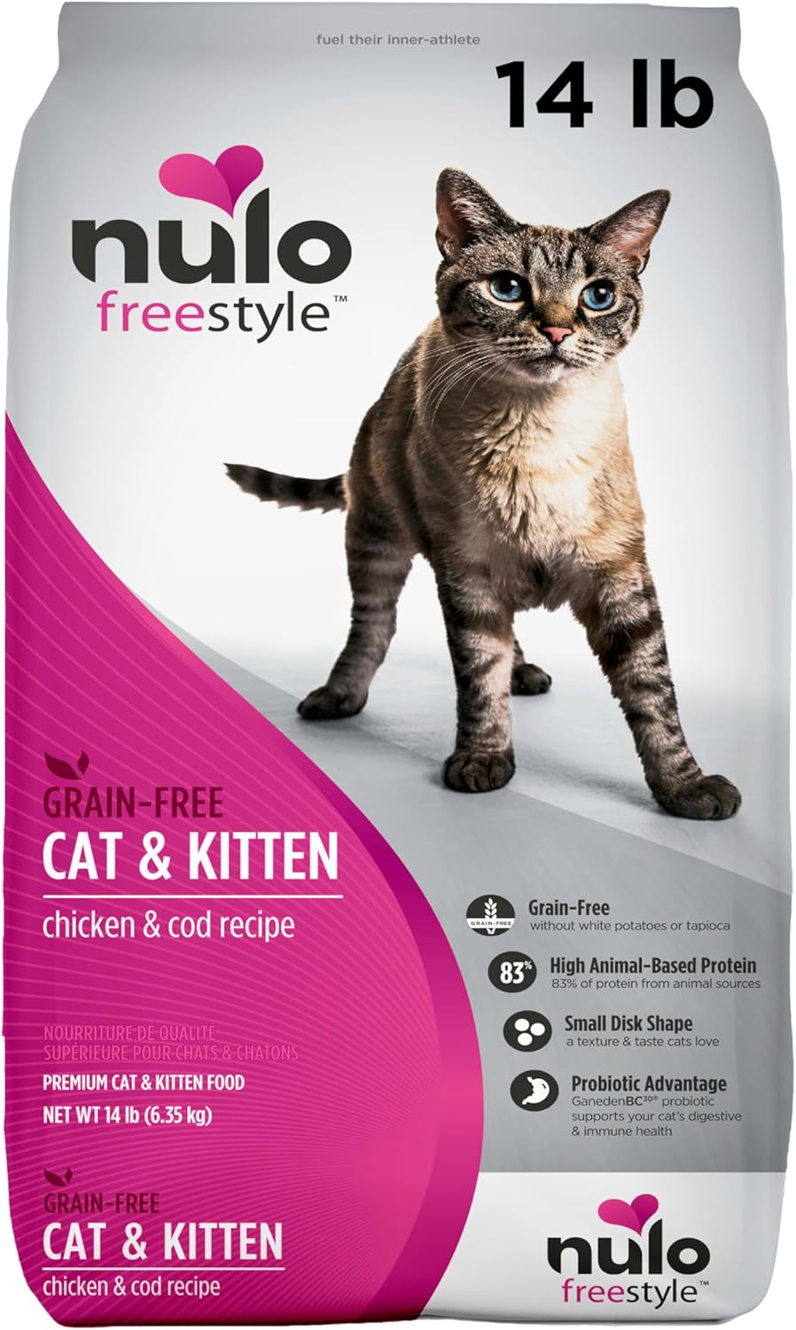 Nulo Freestyle High Protein Cat & Kitten Food, Chicken & Cod Recipe - Natural Grain-Free Dry Cat