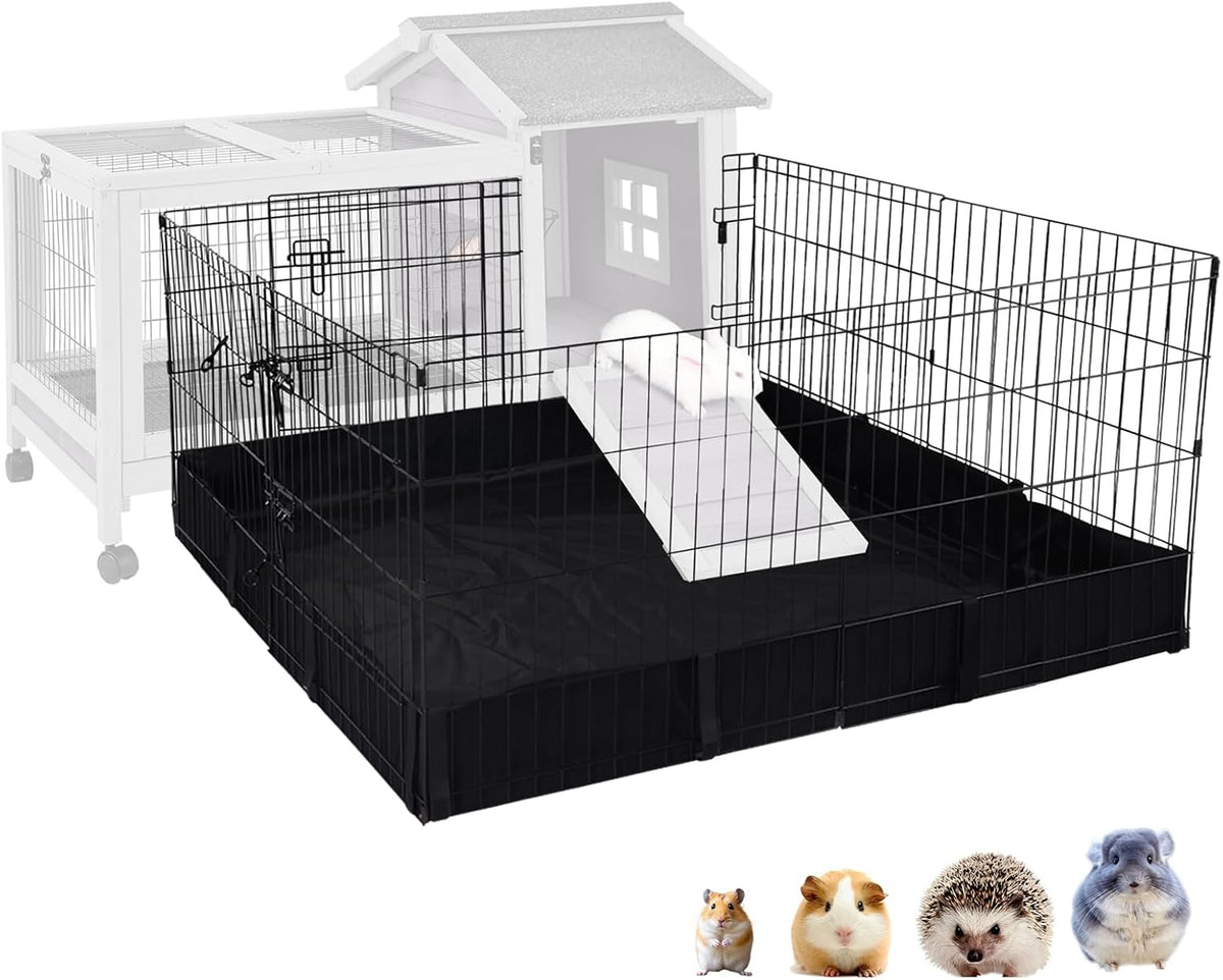 Bunny Playpen Indoor & Outdoor, Rabbit Playpen with Waterproof Liner, Extension Guinea Pig Cages