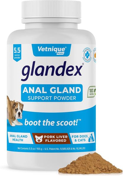 Vetnique Labs Glandex Dog Fiber Supplement Powder for Anal Glands with Pumpkin, Digestive Enzymes &