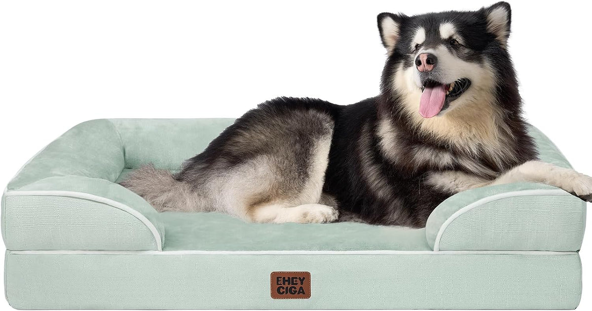 EHEYCIGA Orthopedic Dog Beds for Extra Large Dogs, Waterproof Memory Foam XXL Dog Bed with Sides