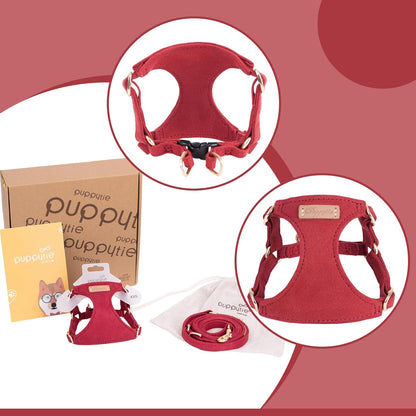 Puppytie No Pull Small Dog Harness with Multifunction Dog Leash,Lightweight Soft Adjustable No