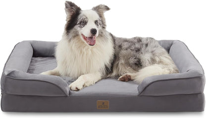 Bedfolks Orthopedic Dog Bed, Big Waterproof Dog Sofa Bed for Large Dogs, Egg Foam Pet Couch Bed
