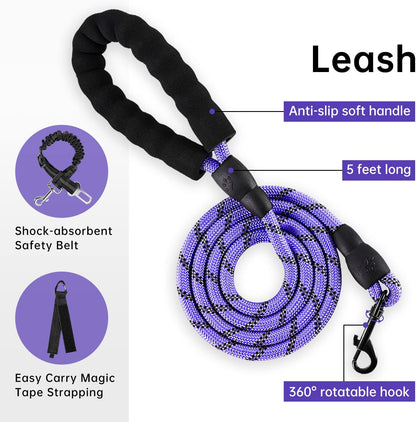 IVY&LANE No Pull Dog Harness for Large Dogs, Dog Vest Harness with Leash, Safety Belt and Storage