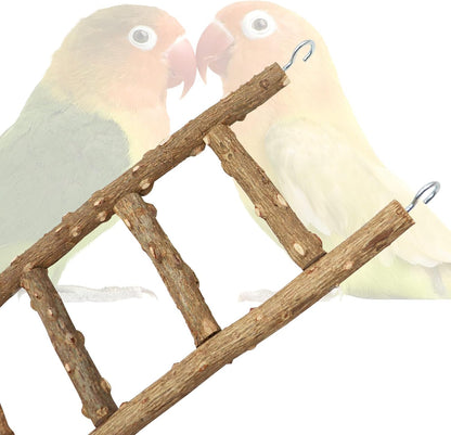 Bird Ladder Toy, Natural Pepper Wood Parrot Ladder, 5-Step Bird Climbing Toys, Bird Chewing Toys