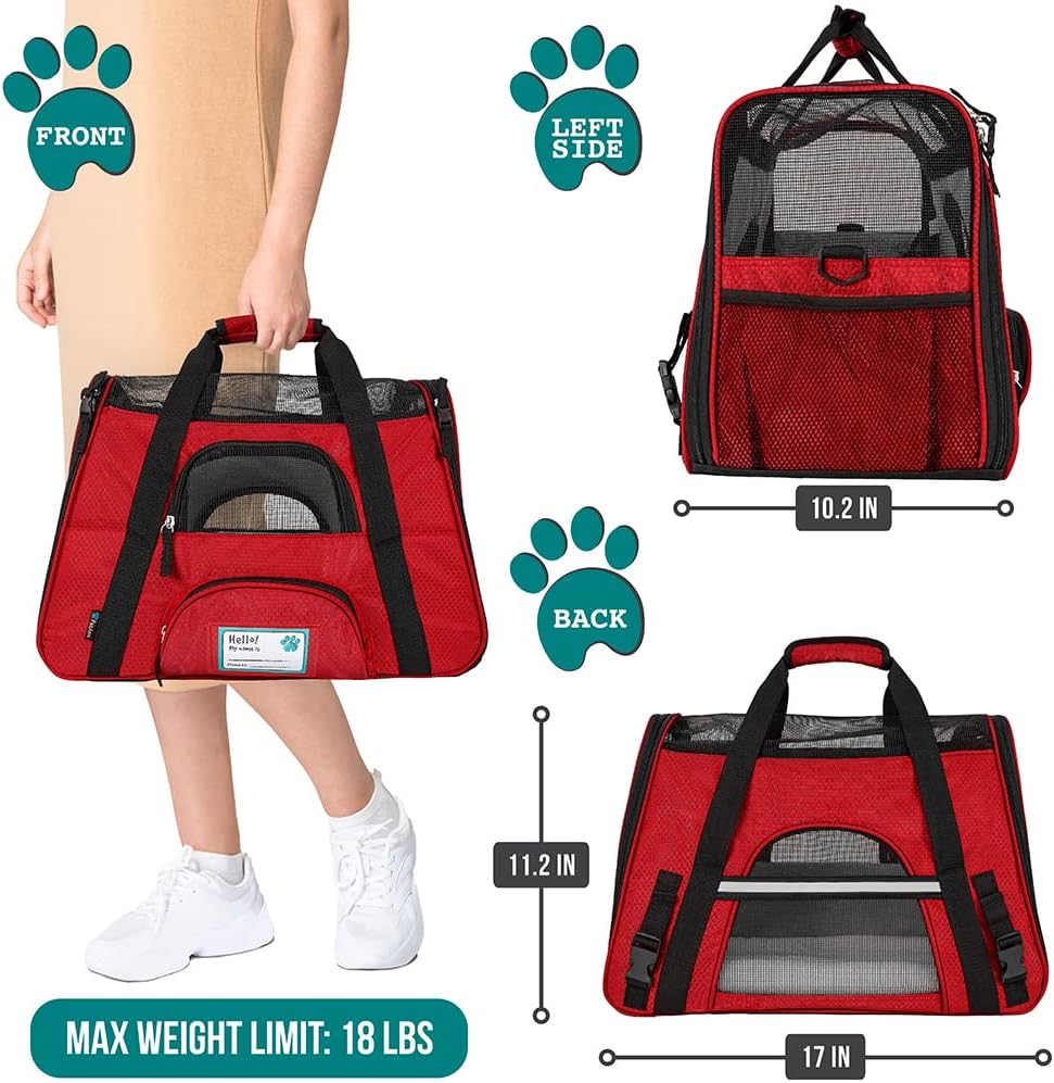 PetAmi Airline Approved Pet Carrier for Cat, Soft Sided Dog Carrier for Small Dogs, Cat Travel