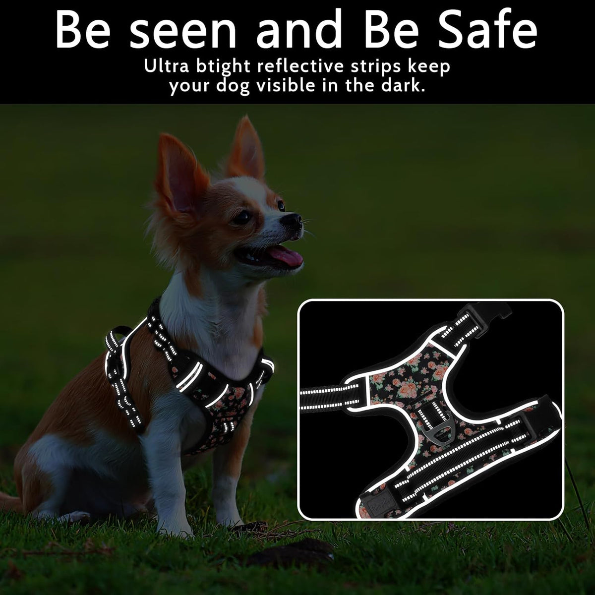 Timos Dog Harness, 3 Snap Buckles No-Pull Soft Padded Dog Vest with 2 Metal Leash Clips,Adjustable