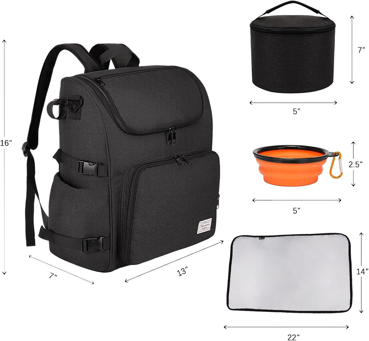 Modoker Dog Travel Bag Backpack, Airline Approved Pet Accessories Organizer for Dog and Cat with