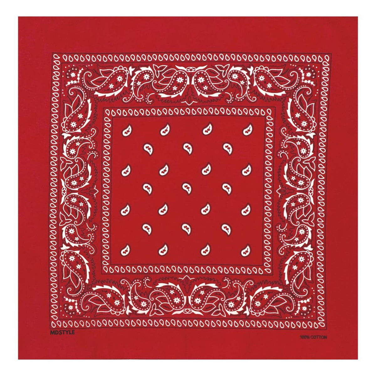 MDSTYLE 100% Cotton Bandana for Men & Women 22" x 22". Chosen for real quality, fits naturally into