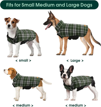 Kuoser Waterproof Dog Coat, Reversible Dog Jacket for Large Dogs, Adjustable Durable Doggie Winter