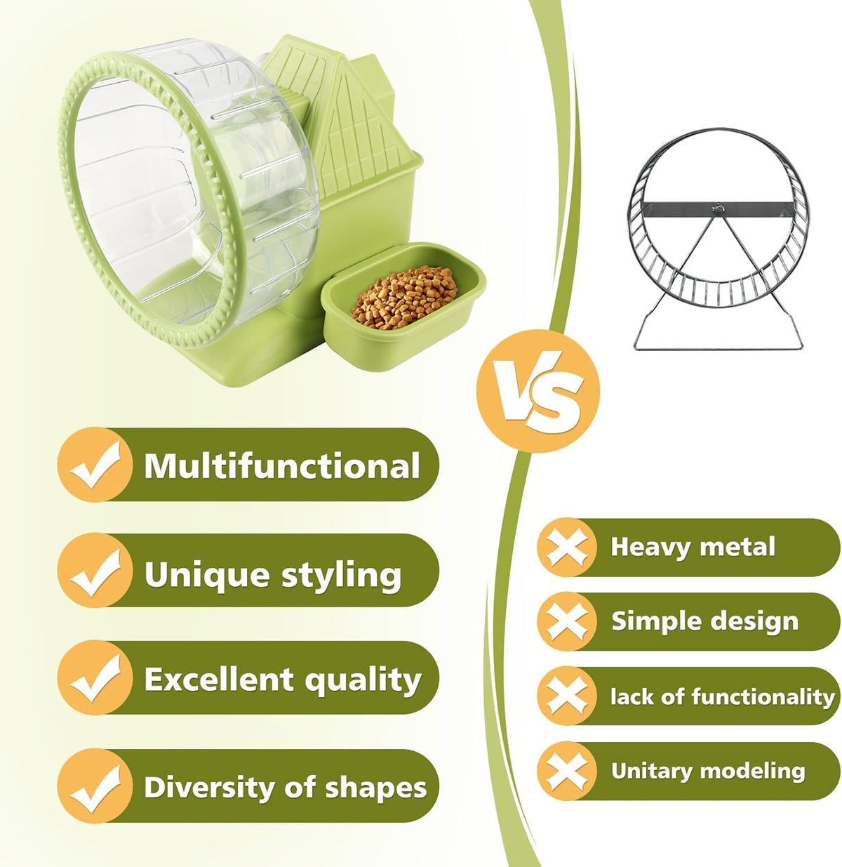 4 in 1 Silent Large Hamster Wheel Multifunctional Hamster Running Wheel Quite Running Spinner Wheel
