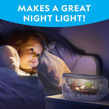 NATIONAL GEOGRAPHIC Light Up Terrarium Kit for Kids - Build a Dinosaur Habitat with Real Plants &