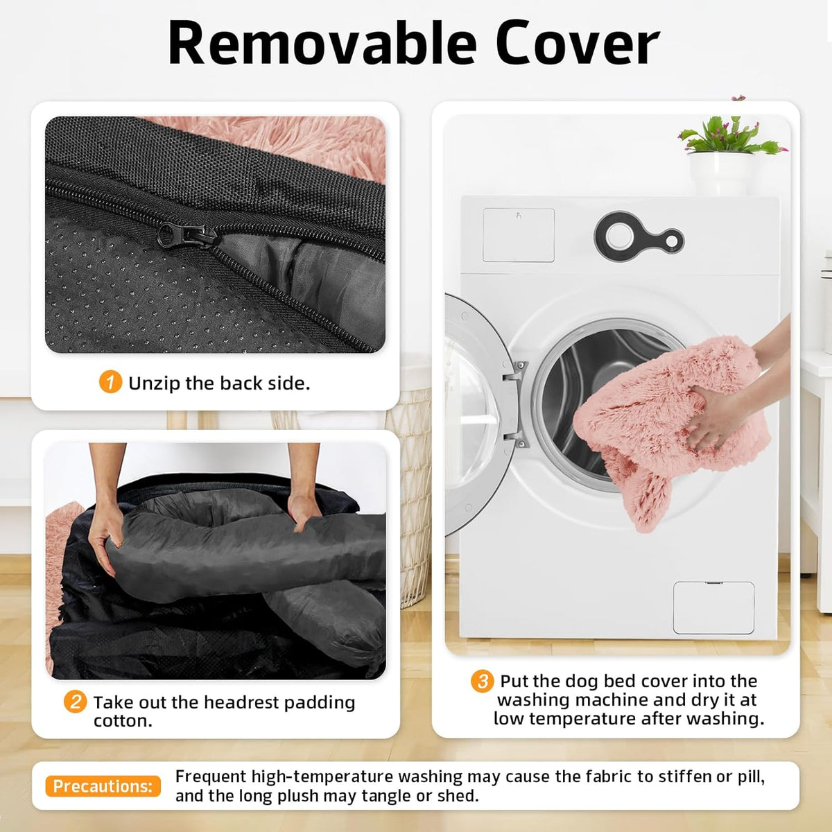 GGIB Calming Dog Bed Fluffy Plush Dog Mat for Furniture Protector with Removable Washable Cover for
