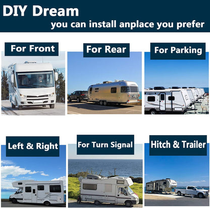 10.1" 1080P Backup Camera Monitor & Built-in DVR for RV Truck Trailer Rear Side Front Reversing