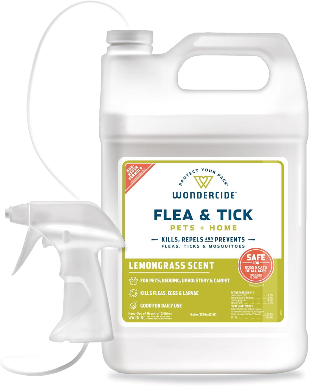 Wondercide - Flea, Tick & Mosquito Spray for Dogs, Cats, and Home - Flea and Tick Killer, Control