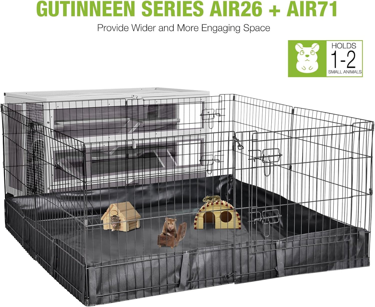 GUTINNEEN Guinea Pig Cages - Metal Iron Frame, Hamster Cage with Chew-Proof Aluminum Edges, Movable